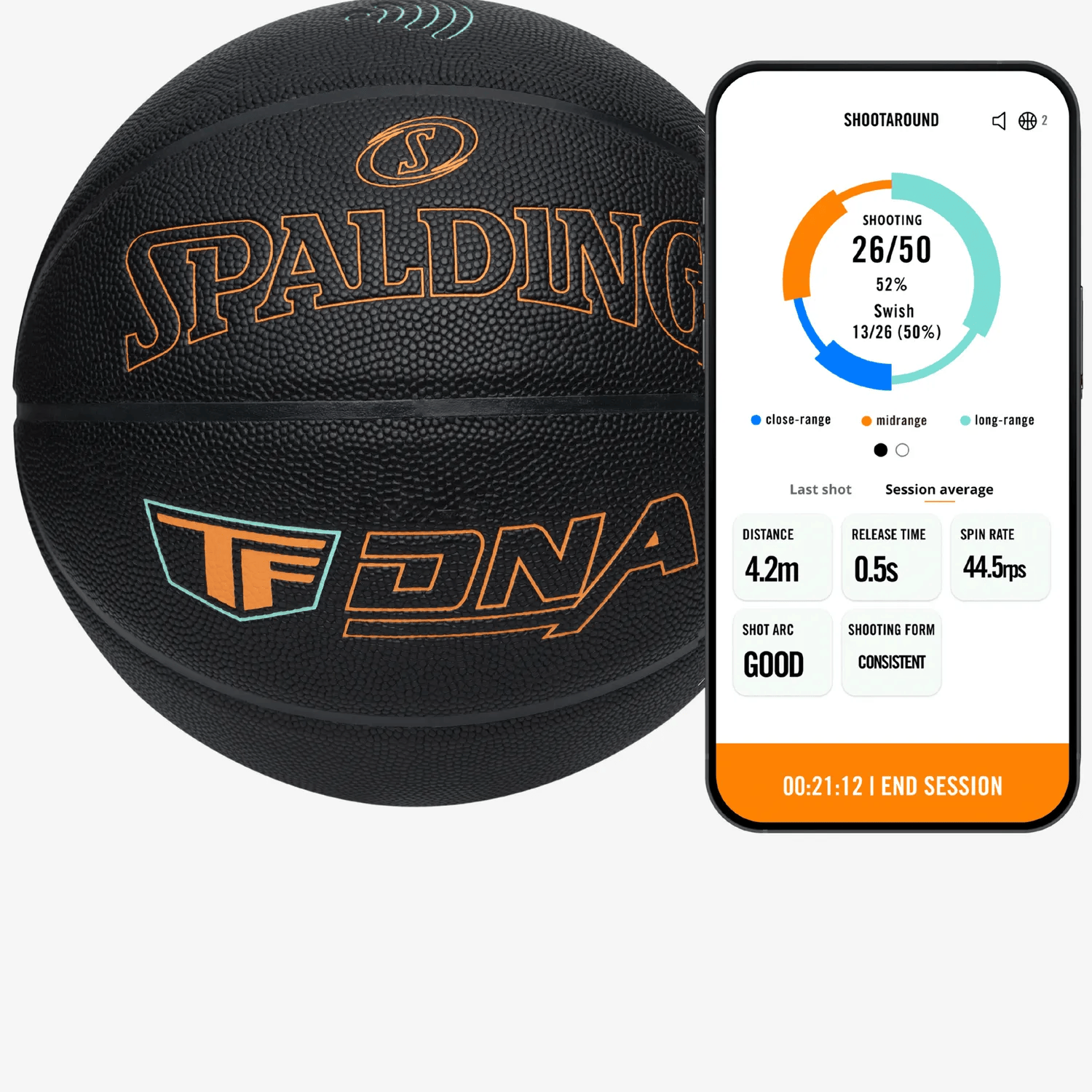 Spalding TF DNA Smart Basketball + 1 Year Subscription